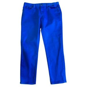 J. Crew Stretch Vibrant Blue Toothpick Skinny Jeans Size 32